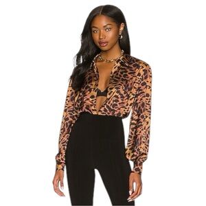 NWT GENERATION LOVE AURIELLE BLOUSE WILD LEOPARD SZ‎ M